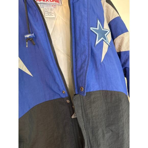 Vintage Dallas Cowboys Apex One NFL Pro Line Puffer Jacket Hood Big Star XL - Picture 11 of 16